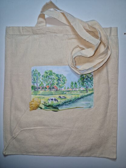 totebag linnen tas holland hollands nederland nederlands typisch typical Dutch zuiderzeemuseum Enkhuizen koeien cows dijk dike tourist tulp tulip water toerist