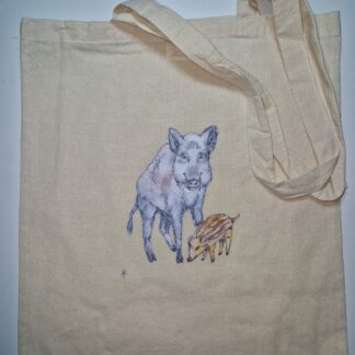 forest bosdieren everzwijn bore totebag linnen tas