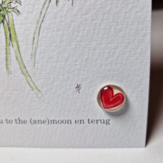 rood hart liefde heart love anemoon i love you to the moon and back ik hou van jou tot aan de maan en terug kaarthouder kaartpin handig magnetisch ansichtkaart